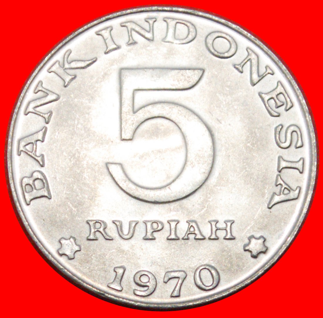  * BIRD DRONGO: INDONESIA ★ 5 RUPIAH 1970 UNC MINT LUSTRE! ★LOW START★ NO RESERVE!   