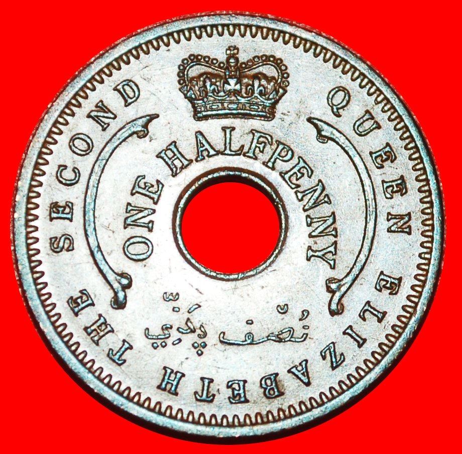  * GROSSBRITANNIEN: NIGERIA ★ 1/2 PENNY 1959 DAVIDSTERNE! ELISABETH II. (1953-2022)★OHNE VORBEHALT!   