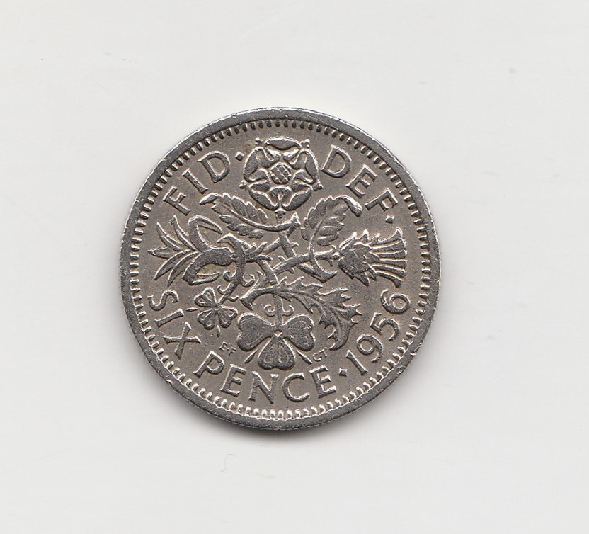  6 Pence Großbritannien 1956 (M916)   