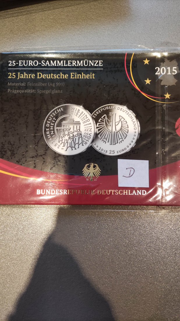  BRD Deutschland 25 Euro 2015 pp Ag 999 25 Jahre Deutsche Einheit D   