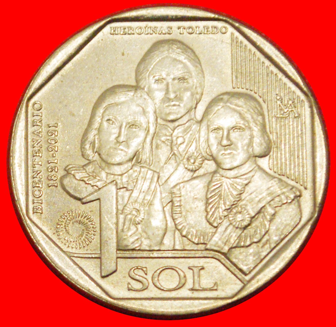 * UNABHÄNGIGKEIT 1821-2021: PERU ★ 1 SOL 2020 3 PORTRÄTS! STG STEMPELGLANZ! OHNE VORBEHALT!