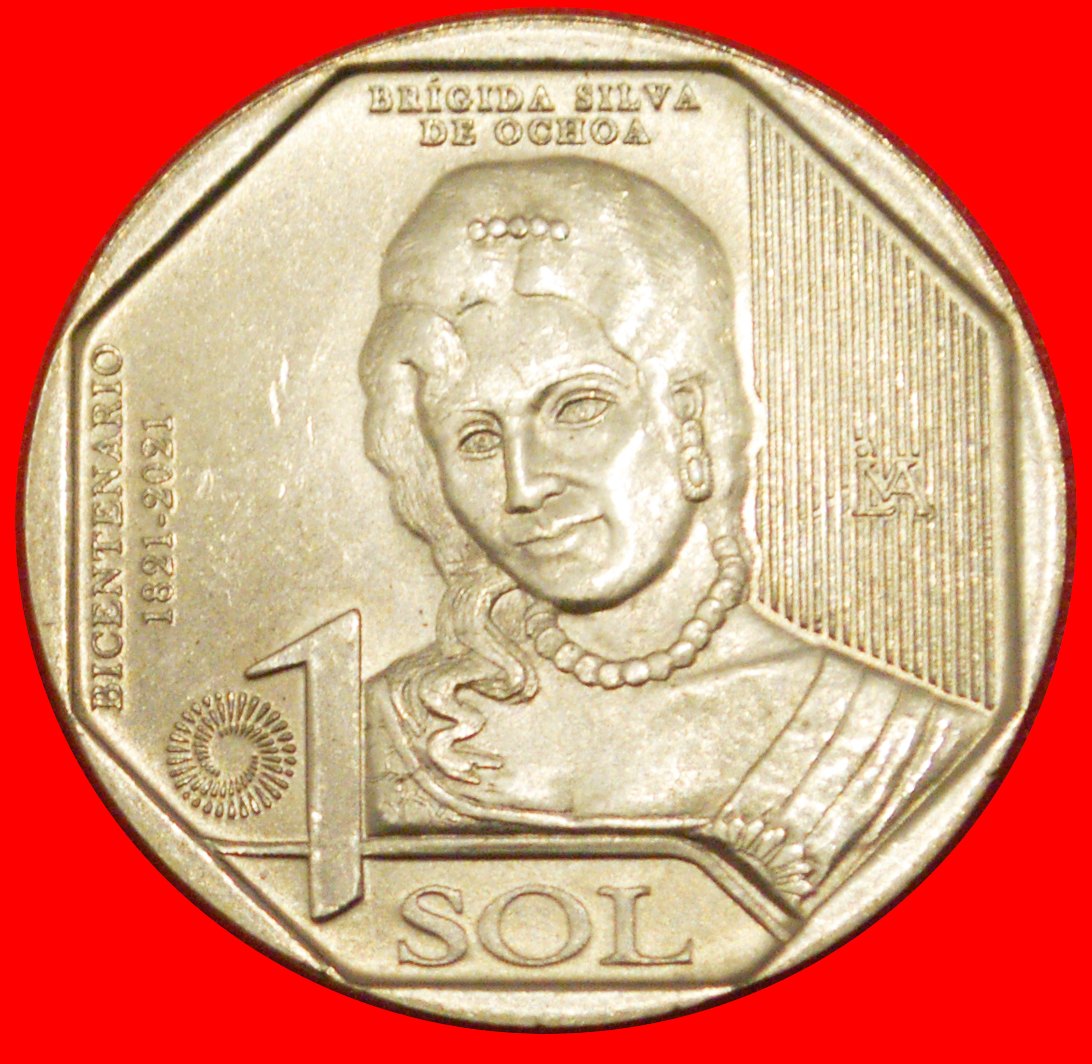 * UNABHÄNGIGKEIT 1821-2021: PERU ★ 1 SOL 2020 SILVA (1776-1840)! STG STEMPELGLANZ! OHNE VORBEHALT!