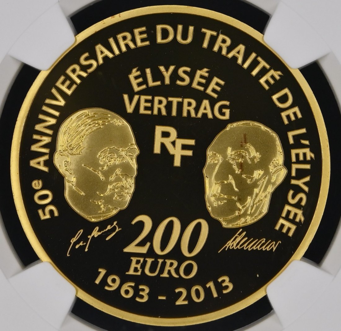  Frankreich 200 Euro 2013 | NGC PF69 ULTRA CAMEO TOP POP | 50 Jahre Élysée Vertrag   