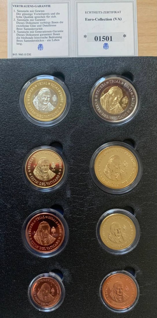 Vatikan 2008 Coin set BU (8 coins) Probe   