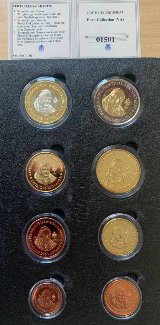 Vatikan 2008 Coin set BU (8 coins) Probe