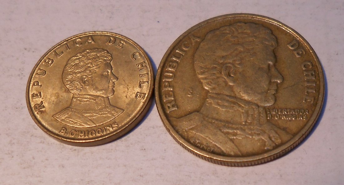  TK18 Chile 2er Lot, 10 Centavos 1971, 1 Peso 1978   