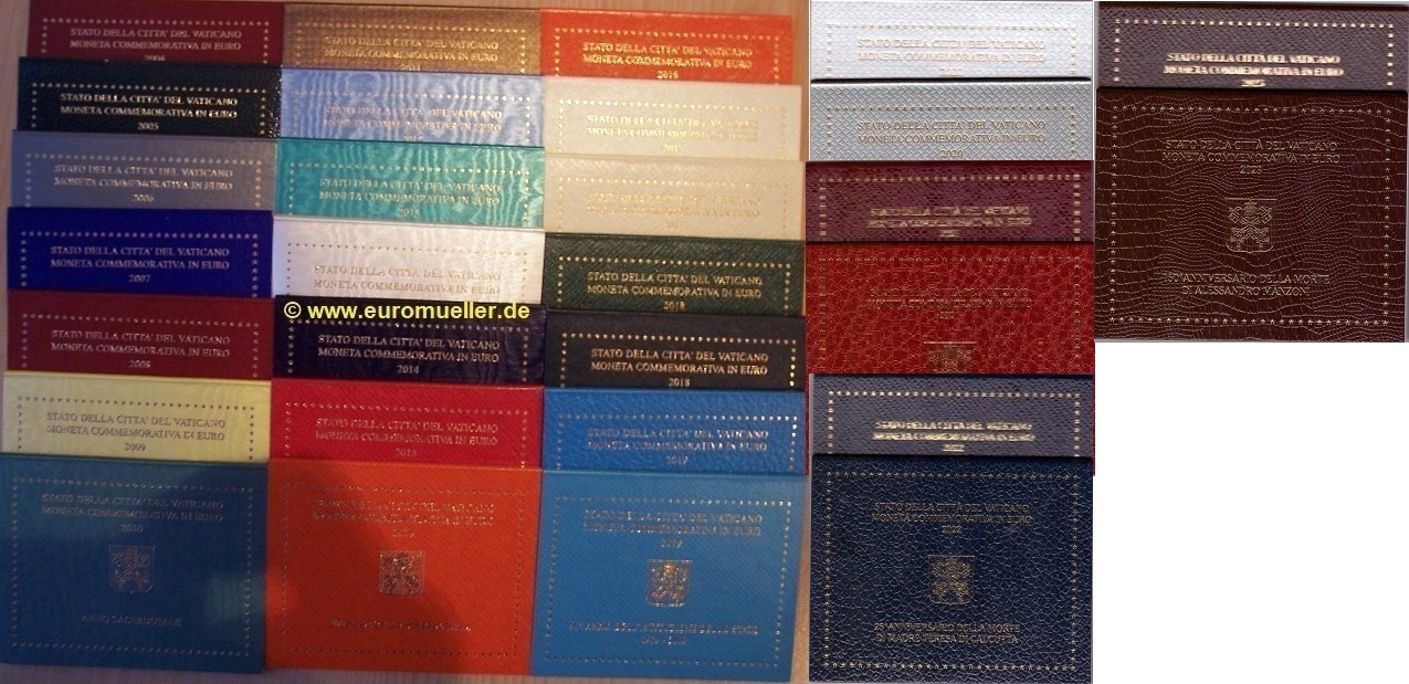 Vatikan Komplettsammlung...2 Euro Gedenkmünzen 2004-2023.bu.   