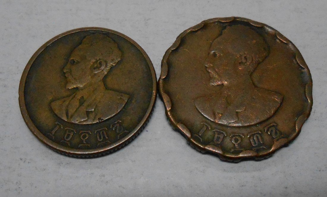 TK27 Äthiopien 2er Lot 10 Centimes 1944, 25 Centimes 1944, EE 1936 (1944) - ፲፱፻፴፮,