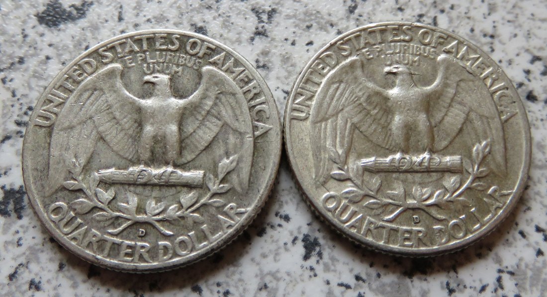  USA Quarter Dollar 1956 D und 1957 D / 25 Cents 1956 D und 1957 D   