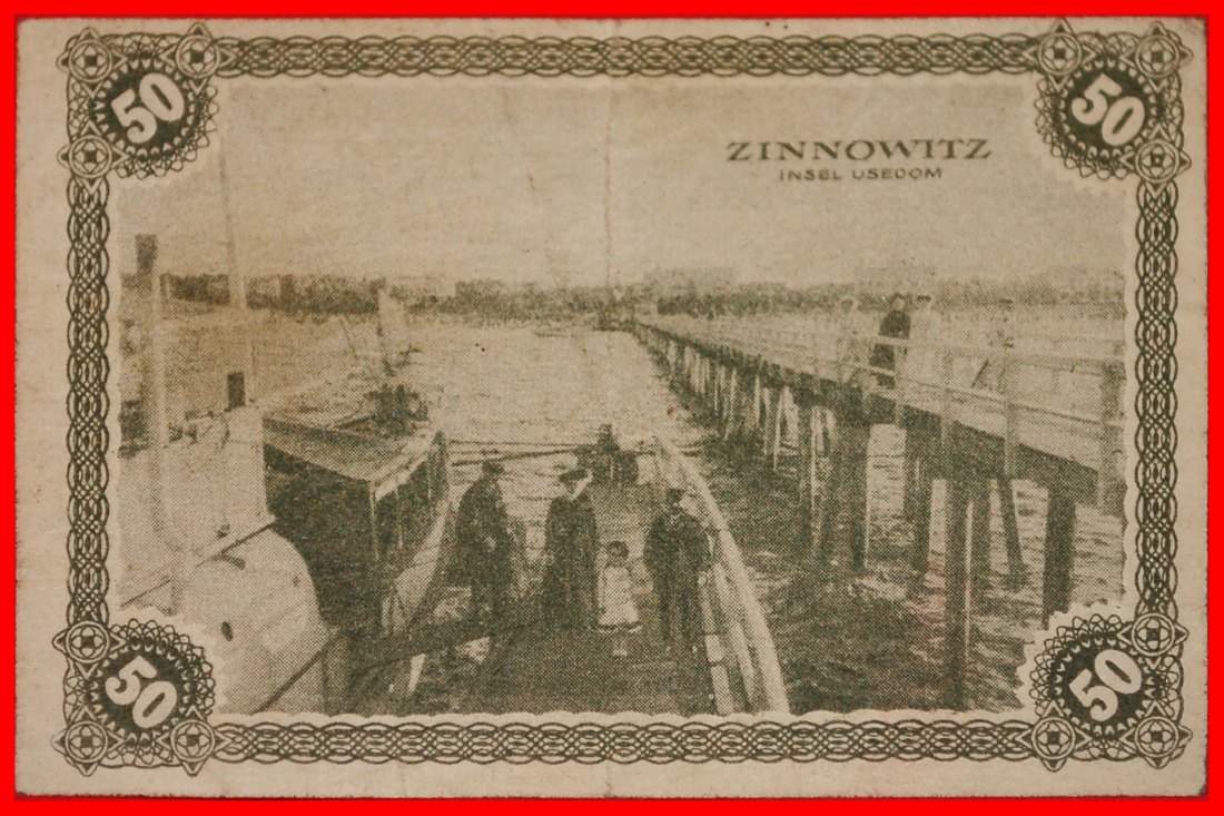  * POMMERN: DEUTSCHLAND ZINNOWITZ ★50 PFENNIG 1921 VZGL KNACKIG! GERADE VERÖFFENTLICHT★OHNE VORBEHALT   