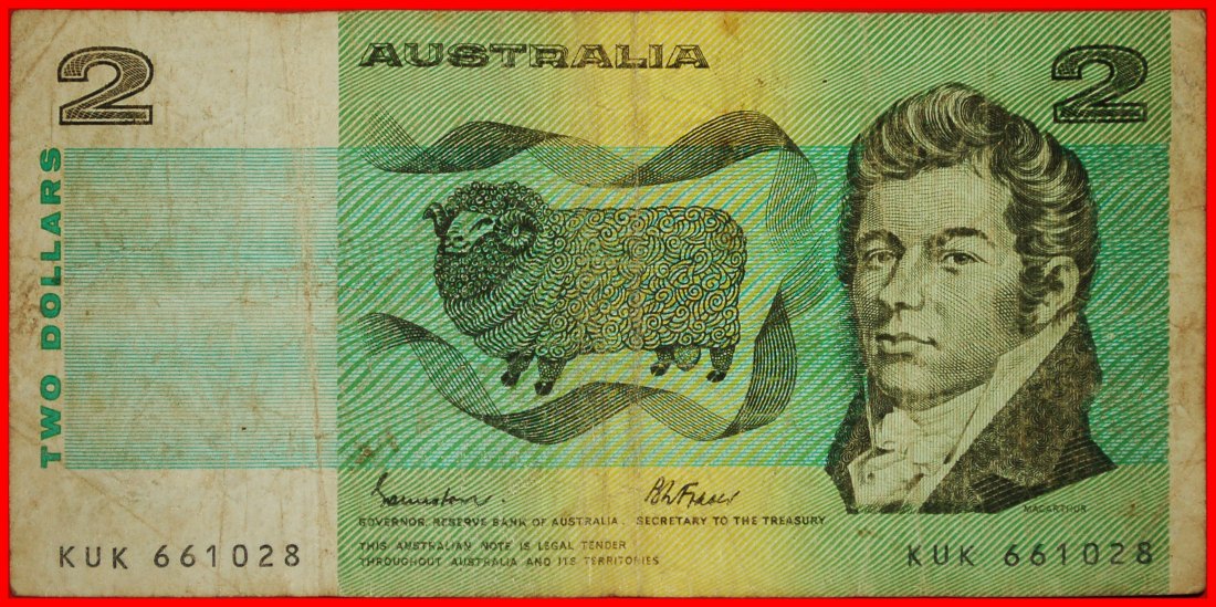  * SCHAF: AUSTRALIEN ★ 2 DOLLAR ND (1974-1985) VERÖFFENTLICHT! ELISABETH II. 1953-2022★OHNE VORBEHALT   