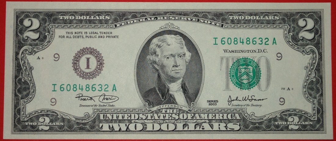  * JEFFERSON (1801-1809): USA★2 DOLLARS 2003! FREEDOM FROM BRITAIN 1976-2017!★LOW START ★ NO RESERVE!   