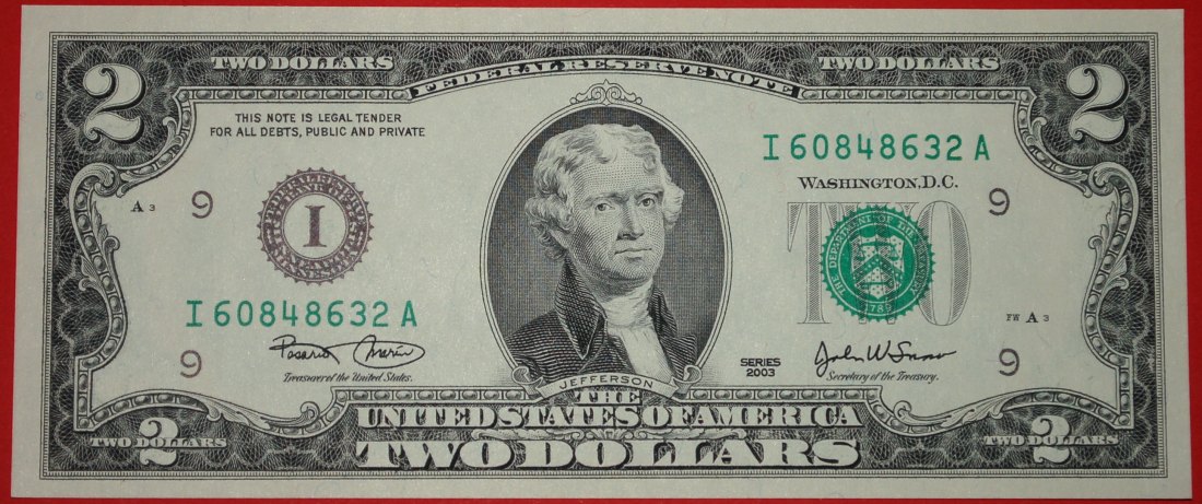  * JEFFERSON 1801-1809:USA★2 DOLLAR 2003! UNABHÄNGIGKEIT VON GROSSBRITANNIEN 1976-2017★OHNE VORBEHALT   