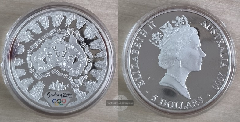  Australien  5 Dollar 2000 - Olympische Spiele in Sydney   FM-Frankfurt  Feinsilber: 31,6g   