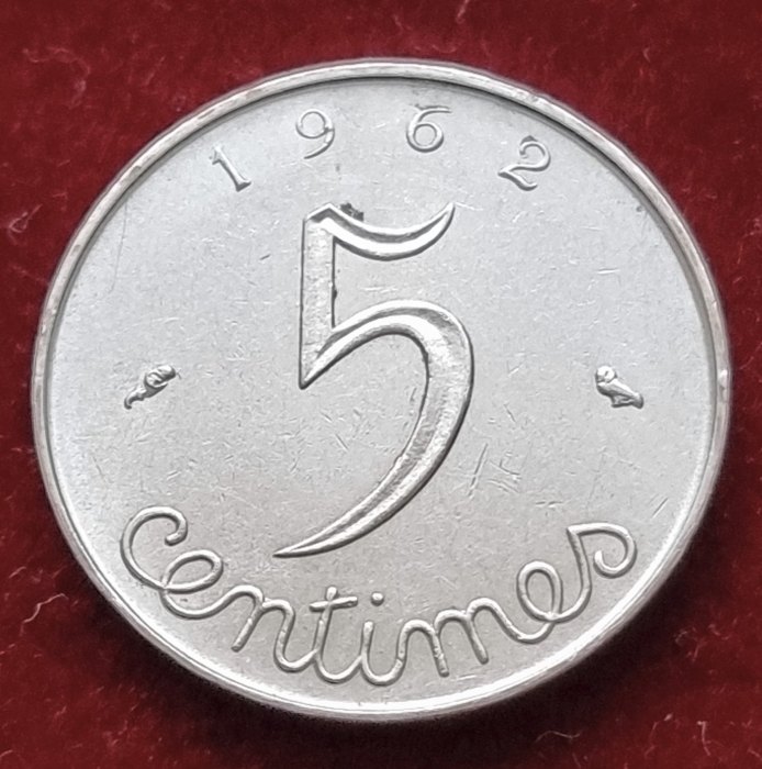 641(6) 5 Centimes (Frankreich) 1962 in vz ......................................... von Berlin_coins