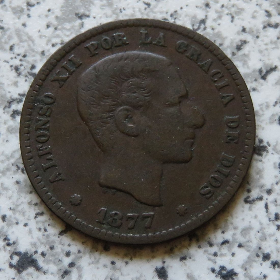  Spanien 5 Centimos 1877   
