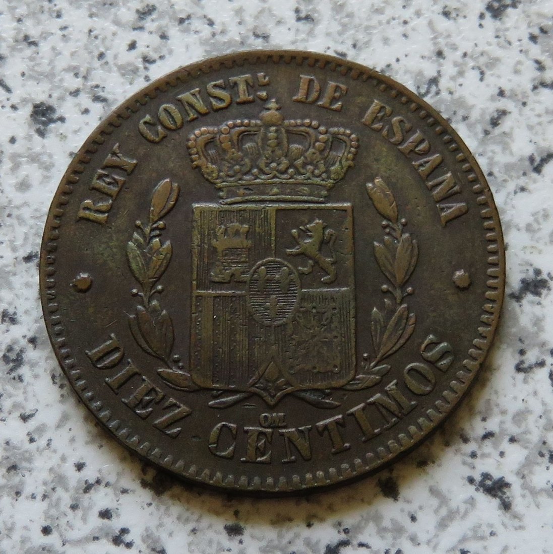  Spanien 10 Centimos 1879, besser   