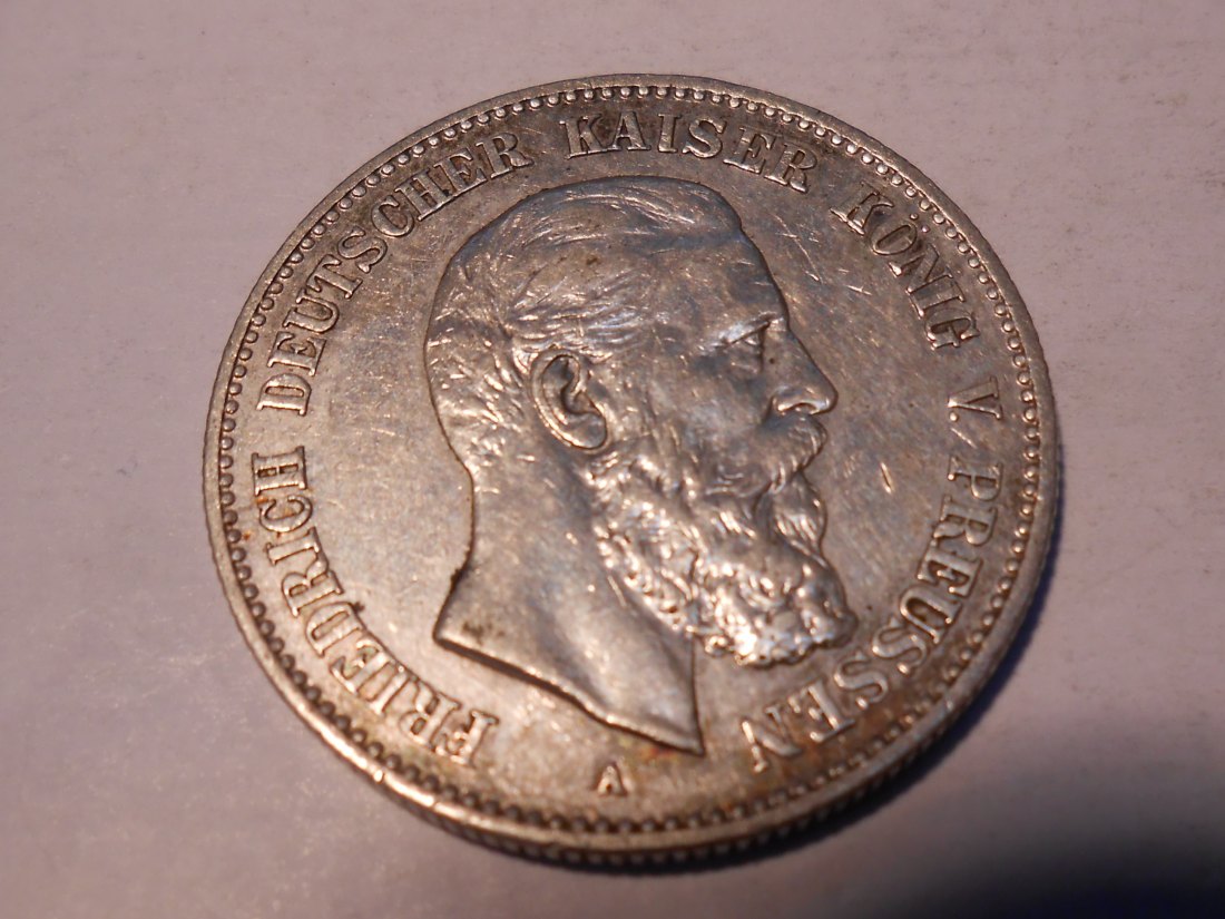  Kaiserreich Silbermünze 2 Mark Preußen 1888 A   