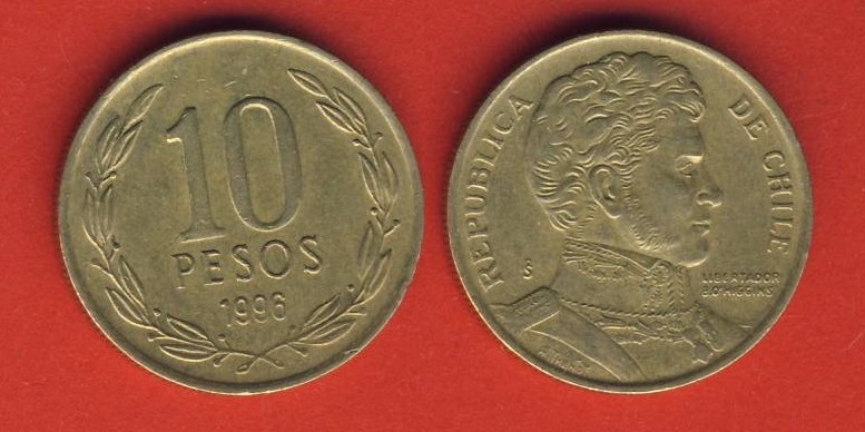  Chile 10 Pesos 1996   