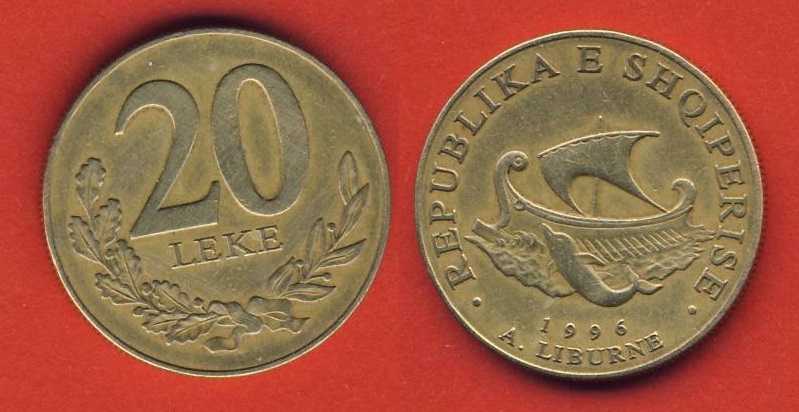  Albanien 20 Leke 1996   