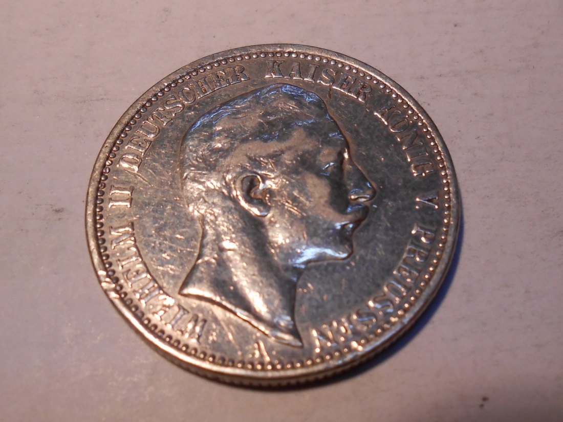 Kaiserreich Silbermünze 2 Mark Preußen 1905 A   