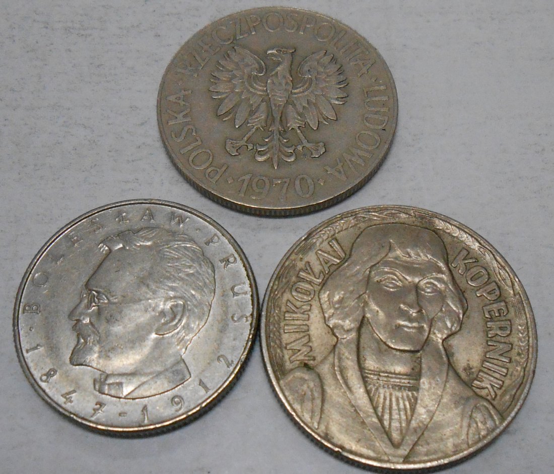  TK36 Polen 3er Lot, 10 Zloty 1969, 1970 und 1975   