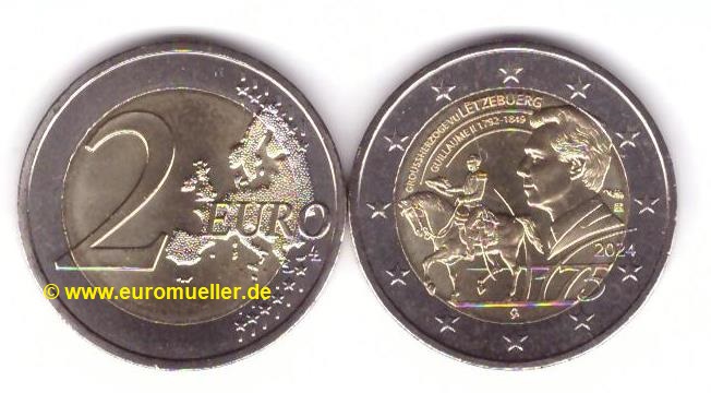 Luxemburg 2 Euro Gedenkmünze 2024 Guillaume II.   