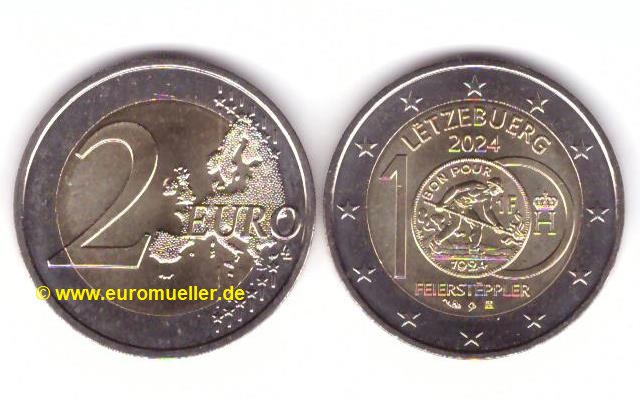 Luxemburg 2 Euro Gedenkmünze 2024 Feiersteppler   