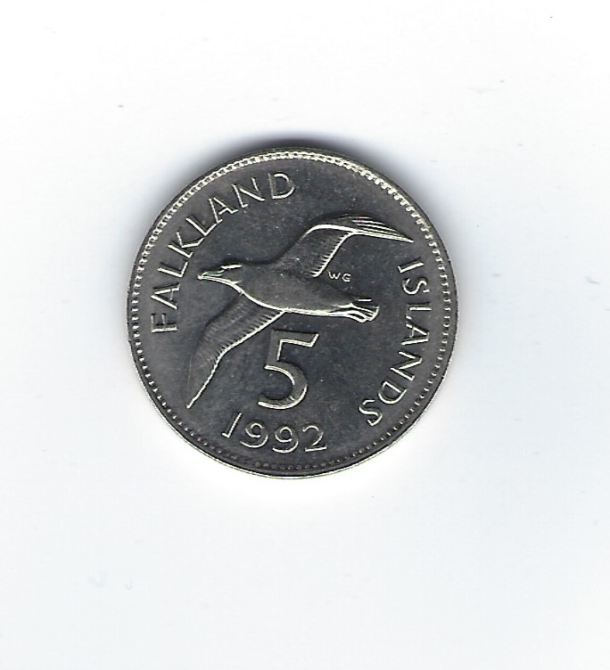  Falkland Islands 5 Pence 1992   
