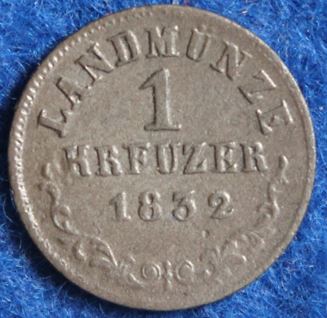  Sachsen-Meiningen, Bernhard Erich Freund, 1832 L, 1 Kreuzer #041   