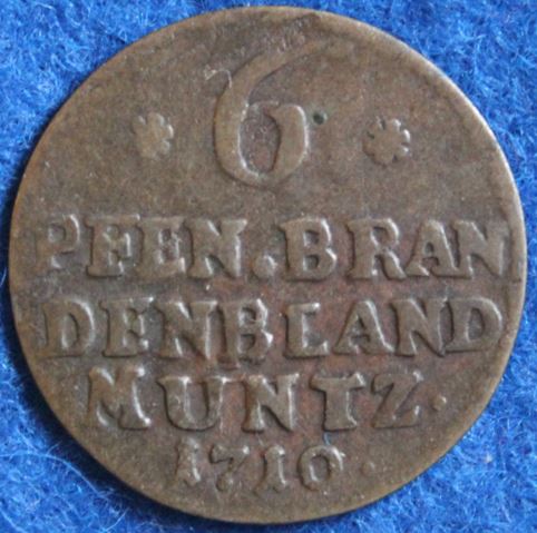  Brandenburg-Preussen, Friedrich I., 1710, 6 Pfennig #045   