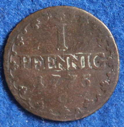  Sachsen, Friedrich August III., 1775, 1 Pfennig #048   