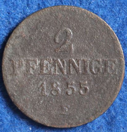  Sachsen, Johann, 1855, 2 Pfennig #051   