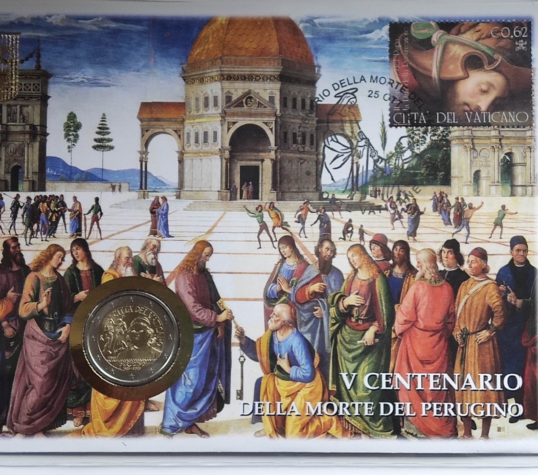  Vatikan 2 Euro 2023 Numisbrief zum 500. Todesjahr von Perugino   