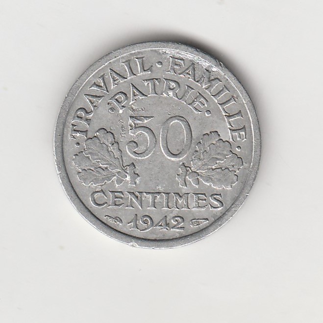  50 Centimes Frankreich 1942 (N007)   