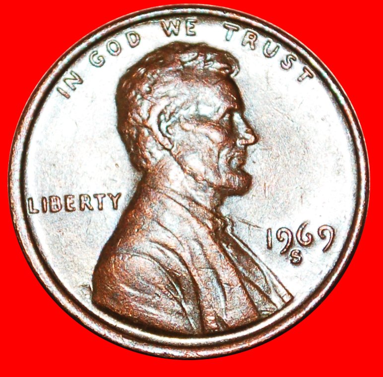  * MEMORIAL (1959-1982): USA ★ 1 CENT 1969S! LINCOLN (1809-1865) OHNE VORBEHALT!   