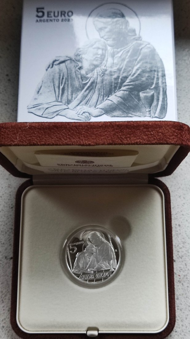  Vatikan 5 Euro Silber 2023 proof pp die 12 Apostel - Heiliger Johannes   