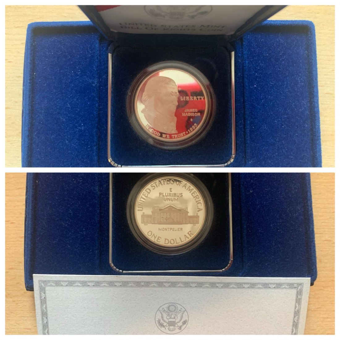 USA 1$ 1993 PP JAMES MADISON - BILL OF RIGHTS BOX