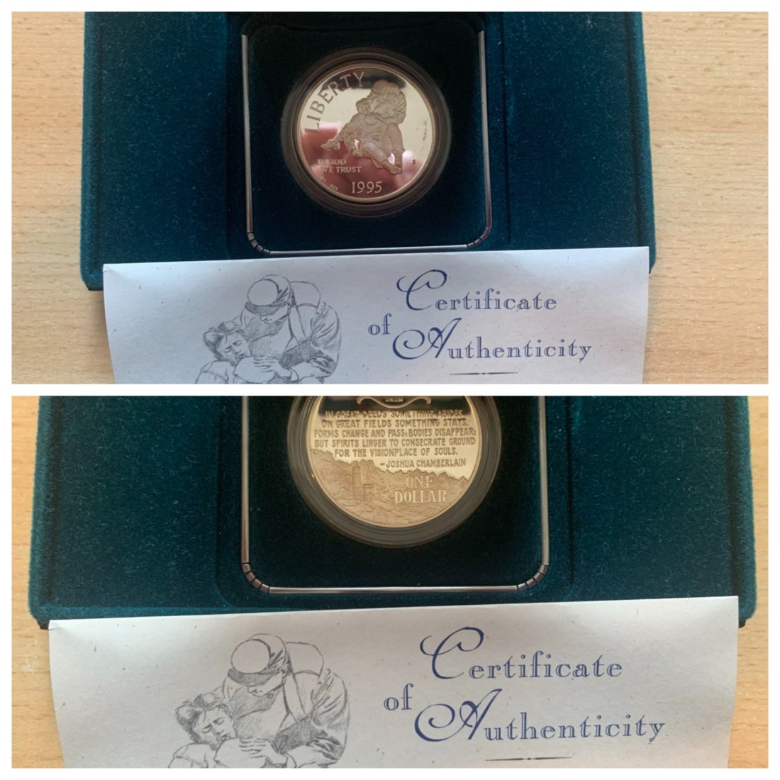 USA 1$ 1995 PP CIVIL WAR BOX