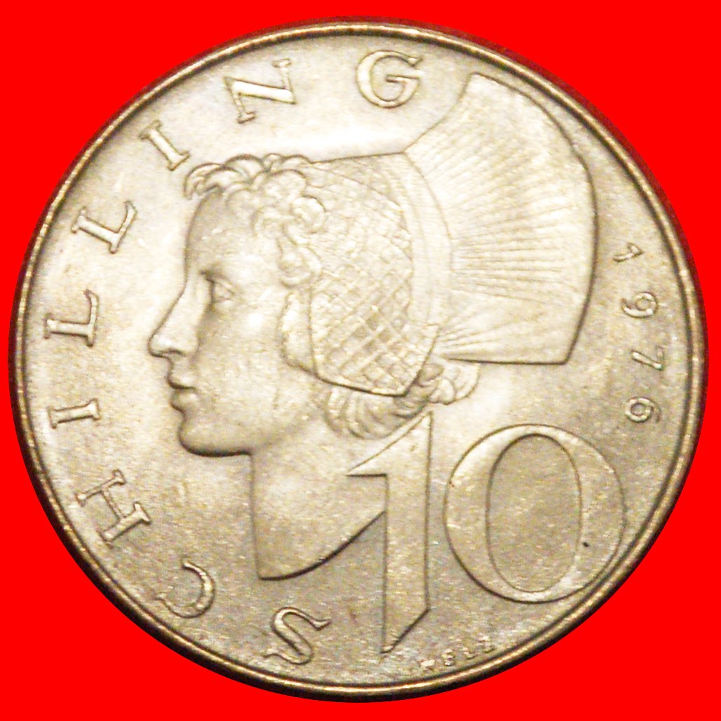  * HAMMER UND SICHEL (1974-2001): ÖSTERREICH ★ 10 SHILLING 1976 STG STEMPELGLANZ! OHNE VORBEHALT!   