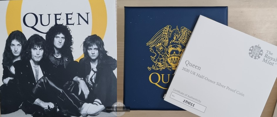  Großbritannien, 1 Pounds 2020 Rockband Queen FM-Frankfurt  Feinsilber: 14,5g   