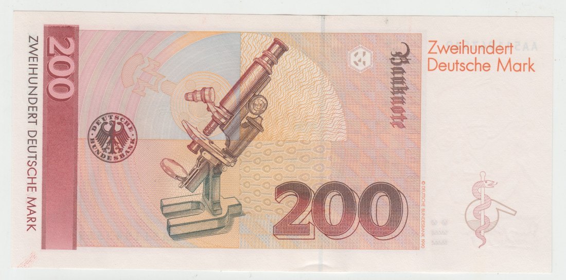  Ro. 295 a, 200 Deutsche Mark vom 02.01.1989, AA5119435A9, fast kassenfrische Erhaltung I-   