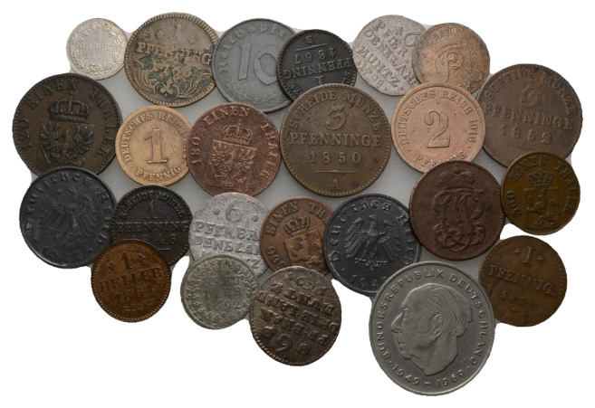  Altdeutschland, Lot Kleinmünzen (58,35 g)   