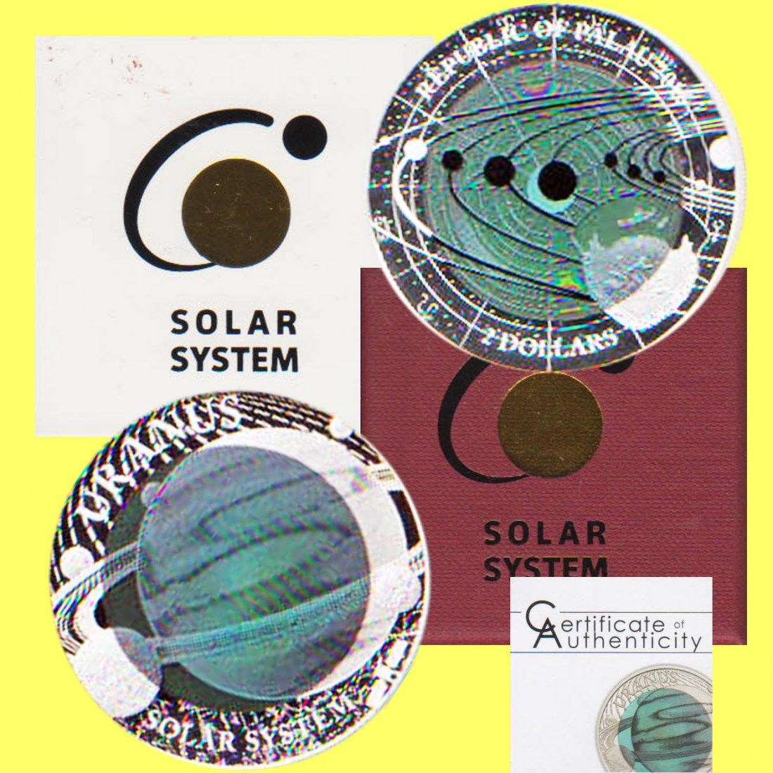  Offiz. 2-Dollars-Silber-Niob-Münze Palau *Sonnensystem - Uranus* 2018 *PP* nur 3.000St!   