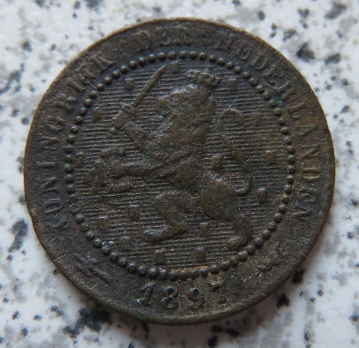  Niederlande 1 Cent 1897, Belegstück   