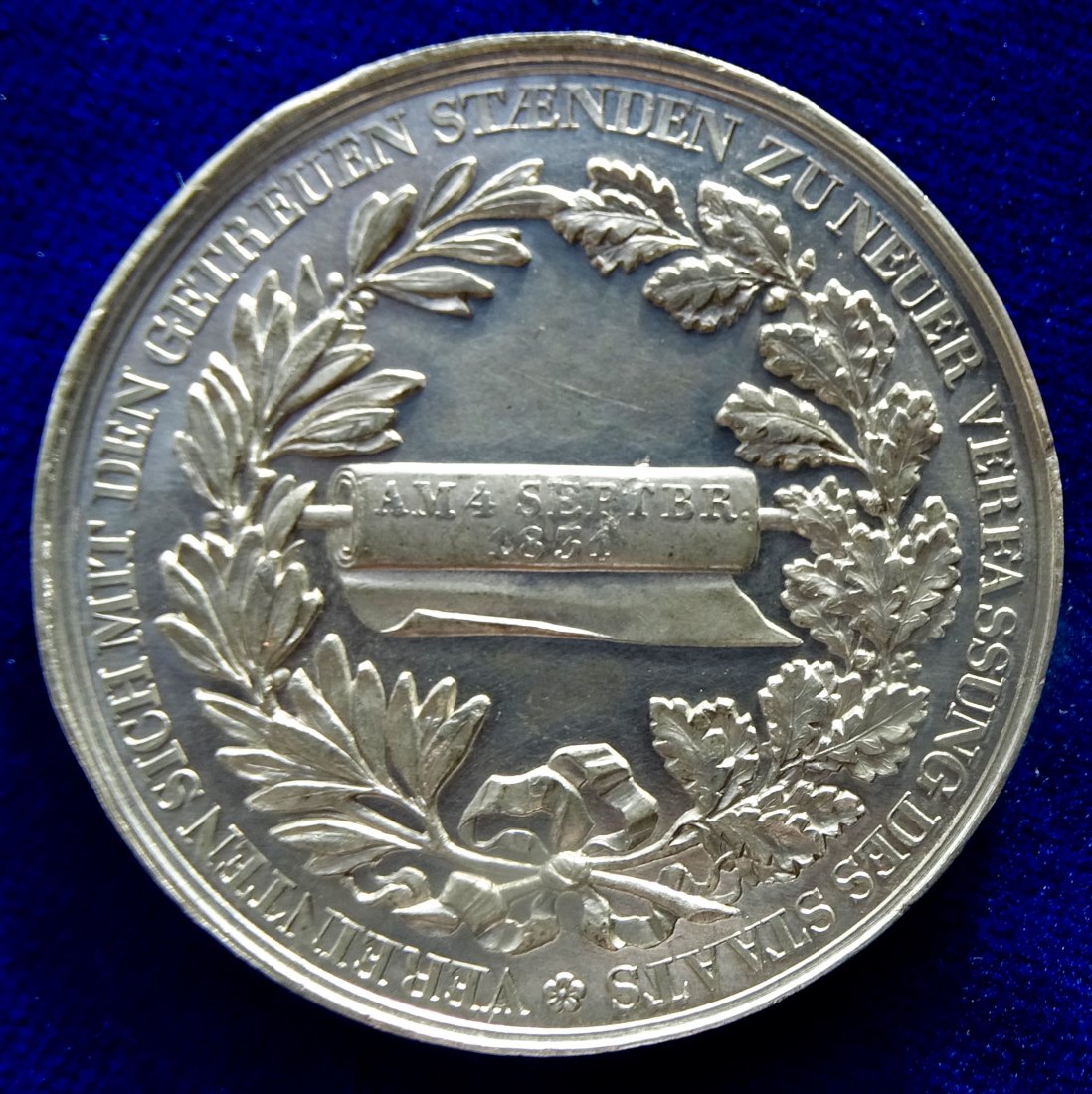  Königreich Sachsen Medaille 1831 auf die Neue Verfassung, Zinnabschlag   