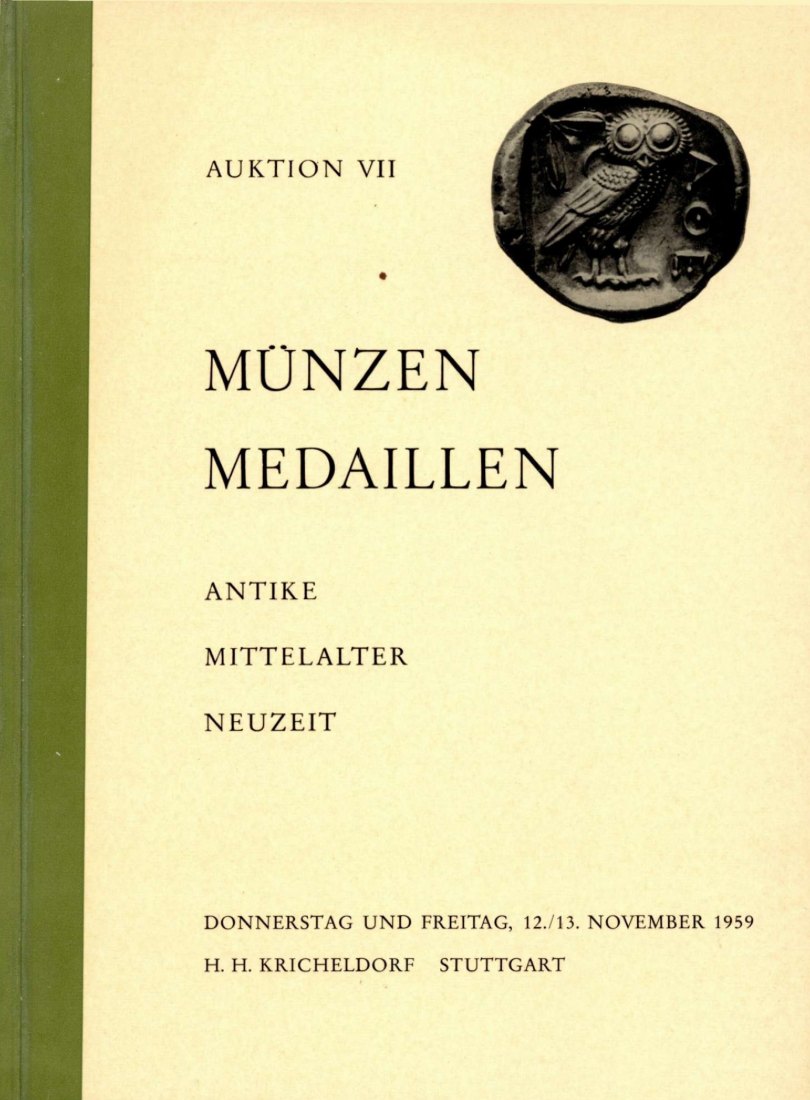  Kricheldorf (Stuttgart) 07 1959 Antike bis Neuzeit besonders Württemberg ,Hessen ,Sachsen ,Ostasien   