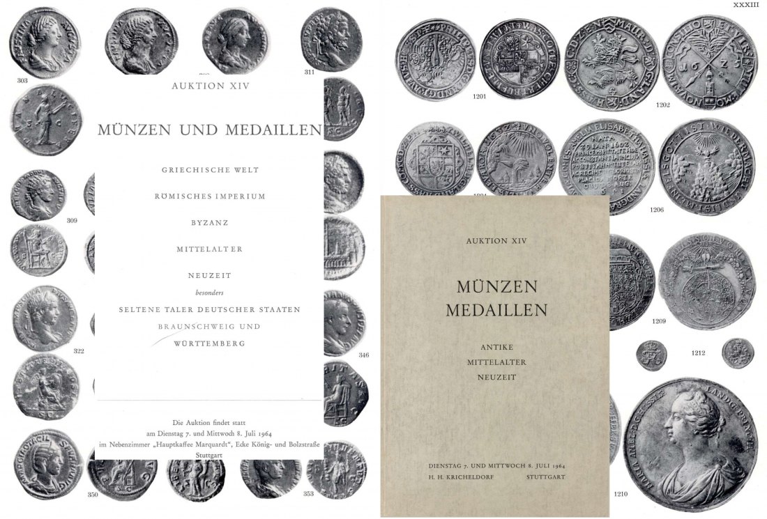  Kricheldorf (Stuttgart) 14 1964 Antike ,Seltene deutsche Taler ,Serien von Braunschweig ,Württemberg   