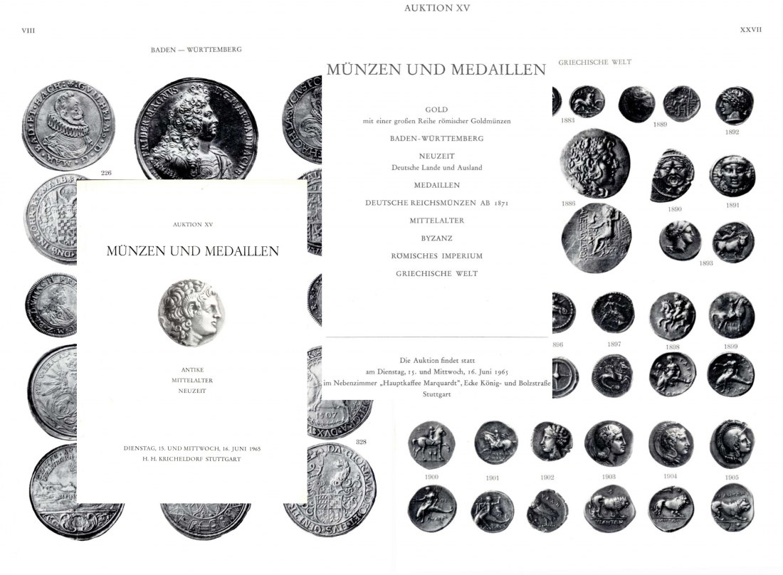  Kricheldorf (Stuttgart) 15 1965 Antike ,Gold mit einer Reihe römischer Goldmünzen ,Baden Württemberg   