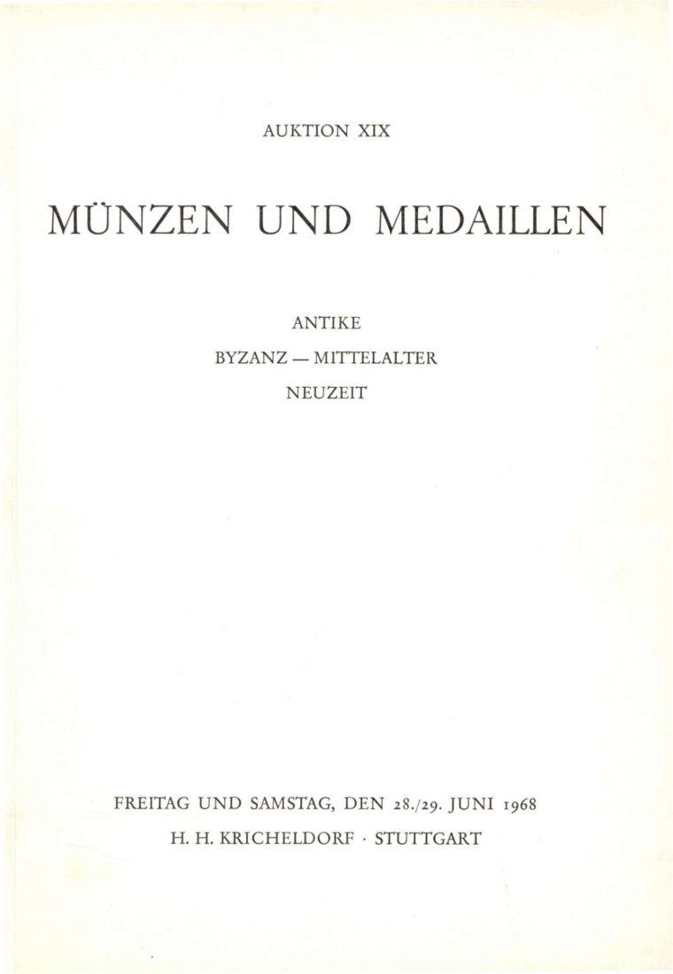  Kricheldorf (Stuttgart) 19 1968 Antike bis zur Neuzeit ua. Rom Republik Denare + Kaiserdenare   